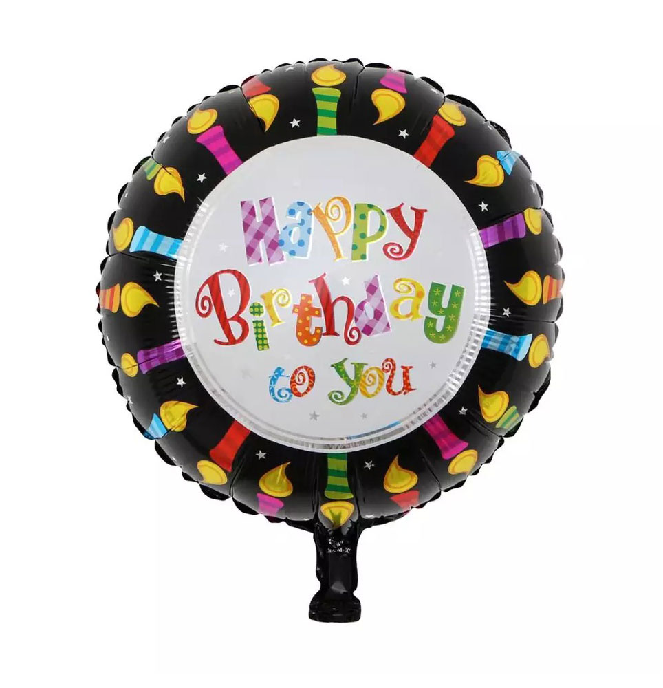 Sharlity Happy Birthday Foil Mylar Helium Balloon, 18 Round Foil Balloon,  Pack of 30